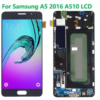Динамический AMOLED ЖК-дисплей 5,2 дюйма для Samsung A5 2016, ЖК-дисплей с рамкой SM-A510F A510 A510F/DS, сенсорный экран, дигитайзер, запасные части в сборе