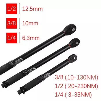 Динамометрический ключ 3-230 Нм регулируемый 1/2", 3/8", 1/4"