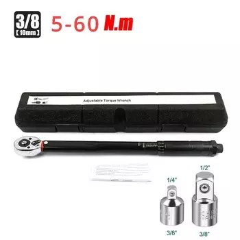 Динамометрический ключ 5-3/8 нм, дюйма, Квадратный привод, предустановленные торцевые ключи для велосипеда, двухсторонний Трещоточный Автомобильный Ручной инструмент
