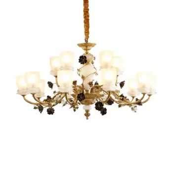 DINGFAN, люстра из французского фарфора, антикварная Золотая люстра Rococo, качественная интерьерная люстра, домашнее освещение