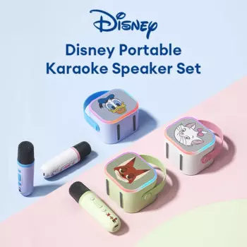 Disney QS-S6 Набор микрофонов Bluetooth 5,4 Портативный ручной микрофон Семейный TF аудио громкоговоритель KTV Многофункциональное воспроизведение