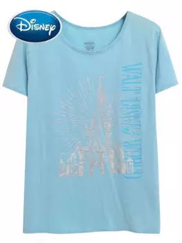 Disney World Castle модный Микки Маус футболка с принтом героев мультфильмов милый женский пуловер с круглым вырезом футболка с короткими рукавами уличная одежда