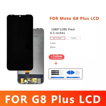Дисплей 6,3 дюйма для Motorola Moto G8Plus, ЖК-дисплей, сенсорное стекло, дигитайзер в сборе, XT2019, XT2019-2 Lite Lcd