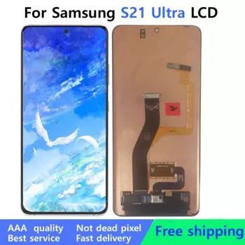 Дисплей 6,8 ''для Samsung Galaxy S21 Ultra LCD 5G G998 G998U, ЖК-дисплей с сенсорным экраном и дигитайзером в сборе, запасные части
