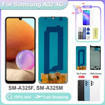 Дисплей A32 4G AMOLED для Samsung Galaxy A32 4G, ЖК-дисплей, цифровой дигитайзер сенсорного экрана в сборе для Samsung A32 4g, дисплей