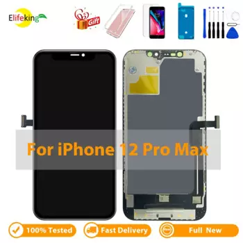 Дисплей для iPhone 12 Pro Max A2411 A2342 A2410 A2412, ЖК-дисплей с сенсорным экраном и дигитайзером в сборе, замена с бесплатными инструментами для ремонта