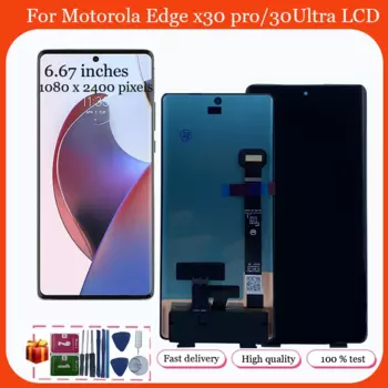 Дисплей для Motorola Moto Edge 30, ультра ЖК-дисплей, цифровой преобразователь сенсорной панели для Moto X30 Pro, ЖК-дисплей