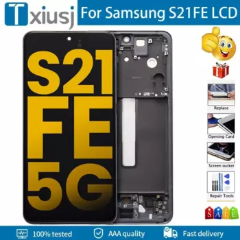 Дисплейный модуль Boutique AMOLED для Samsung S21 FE, цифровой преобразователь сенсорного экрана в сборе, запасные части, рамка