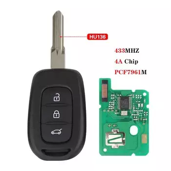Дистанционный Автомобильный ключ для Renault Sandero, Kiwid, Duster, Megane, Clio4, Master3, символ движения, Dacia, Logan 2, лодgy, 4A, 433 МГц, чип PCF7961M