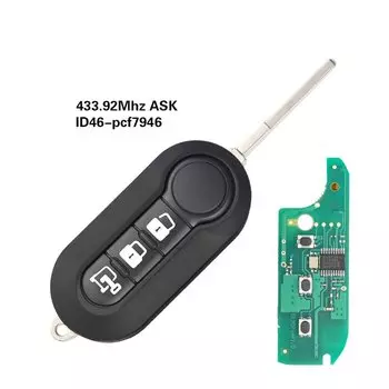 Дистанционный Автомобильный ключ YIQIXIN для Fiat 500 500L MPV Bravo Qubo Ducato Grande Citroen Jumper Peugeot Boxer 2008-2015 433 МГц чип ID46