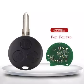 Дистанционный Автомобильный ключ YIQIXIN с 3 кнопками для Mercedes Benz Smart Fortwo 450 City купе родстер для Four Roadster Key 1998-2006 433Mhz