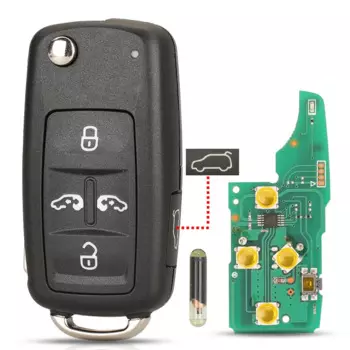 Дистанционный Ключ Jingyuqin 5BTN 315/433 МГц ID48 С Чипом Для Volkswagen Sharan Multivan Caravelle-сменный Брелок Для Автомо...