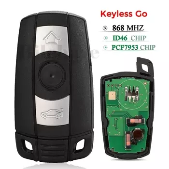 Дистанционный Ключ Jingyuqin Keyless Go 315 МГц/868 МГц Для BMW CAS3 X5 X6 Z4 E70 3/5 Серии ID46 PCF7953 Чип-кирпич С 3 Кнопк...