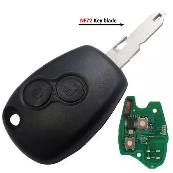 Дистанционный Ключ Jingyuqin С 2 Кнопками Для Renault Duster Modus Clio 3 Twingo DACIA Logan Sandero Kangoo 433 МГц С Чипом P...