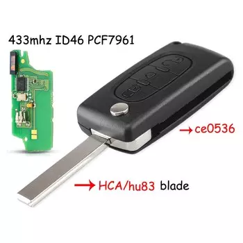 Дистанционный ключ KEYYOU с 2/3 кнопками для Peugeot 207 307 407 408 308 для Citroen C4 C2 ASK 433 МГц ID46 PCF7941 VA2/HCA Blade