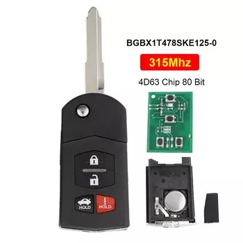 Дистанционный ключ от машины для Mazda 3 5 6 2 8 M6 RX8 MX5 CX5 CX7 CX9 M2 M3 M5 Demio 313,8/315/433 МГц 4D63 Чип KPU41788 BGBX1T478SKE125-01