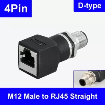 DIVEDEER M12 4Pin D code/8Pin A coding to RJ45 connector