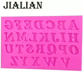 Силиконовые формы для выпечки "английский алфавит", розовые
