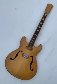 DIY 335 Стиль 6 струн электрическая джазовая гитара деталь гитара Пламя клен Топ без Hardwares в наличии скидка Бесплатная доставка