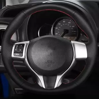 DIY черный автомобильный аксессуар из искусственной кожи, чехол на руль для Toyota Yaris Verso S Vitz Ractis Subaru Trezia 2011-2015