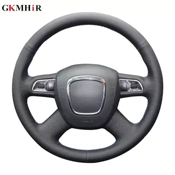 DIY черный искусственная кожа автомобилей Руль Обложка для Audi A3 A4 (B8) A6 (C6) a8 A8 L Q5 Q7 2007-2011 S8 2008-2009