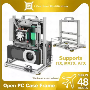 DIY геймерский шкаф ITX MATX ATX MOD, корпус для настольного ПК, стойка с открытой рамой, алюминиевый креативный охладитель воды, компьютерное игровое шасси
