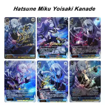 DIY Hatsune Miku Yoisaki Kanade Аниме Коллекция открыток золотой знак Бронзирующая флэш-карта настольная игра Мультяшные игрушки Рождественский подарок
