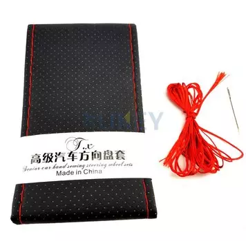 DIY PU кожаный автомобильный чехол для рулевого колеса ручной шитье ручной работы с нитью иглы 38 см дышащие Чехлы для рулевого колеса