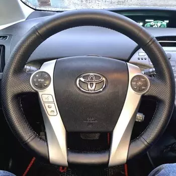 DIY Ручной шитье микрофибры Кожа Авто Автомобиль Руль Чехол для Toyota Prius 30 (XW30) 2009-2017 Prius C (США) Автомобильные аксессуары