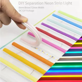 Самодельная отдельная силиконовая неоновая полоса 6 мм, 8 мм, 12 мм S, гибкая Новая гибкая фотолента 12 В постоянного тока для фотографий, неоновая вывеска, Водонепроницаемая IP67