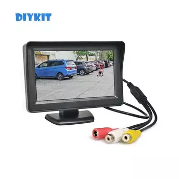 DIYKIT 4,3-дюймовый цветной TFT ЖК-монитор заднего вида для автомобиля, монитор заднего вида для парковки с 2-канальным видеовходом