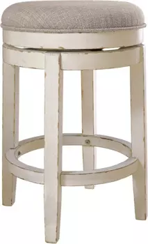 Дизайн Ashley Realyn French Country 24-дюймовый барный стул с открытой спиной, белый