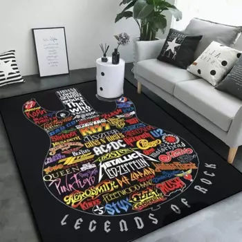 Дизайн логотипа рок-группы, противоскользящий коврик для спальни, гостиной, ковер для любителей музыки, прочный моющийся коврик для двери