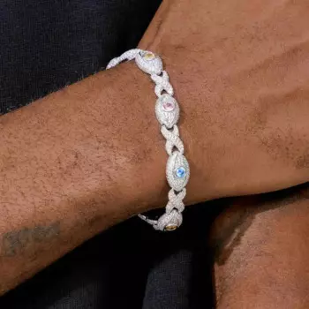 Дизайн, модный стиль, блестящие украшения в стиле рэпера со льдом, Vvs1, багет, муассанит, 925, тестер бриллиантов, браслет от сглаза