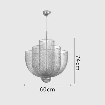 Дизайнерская люстра Zhiwudeng Meshmatics золотая/серебристая