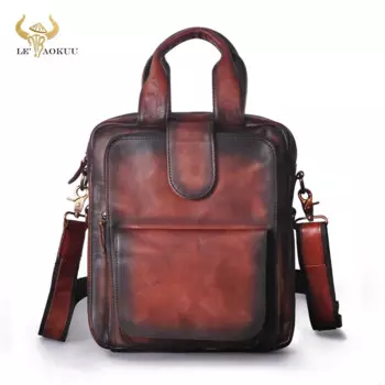 Дизайнерская сумка-мессенджер на ремне из 2022 натуральной кожи, саквояж кросс-боди из воловьей кожи для планшета 10 дюймов, тоут, мужская сумка 6081