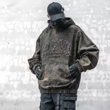 Дизайнерская винтажная стирающаяся толстовка с капюшоном, Мужская модная брендовая Осенняя уличная одежда, женская джинсовая куртка