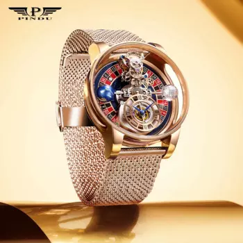 Дизайнерские мужские часы Pindu тема небесная рулетка часы выпуклое зеркало прозрачный дизайн водостойкие кожаные мужские часы Jacob Co