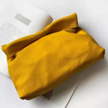 Дизайнерские Сумки из натуральной кожи, новинка, клатч, вечерний карман для телефона, Женская Высококачественная желтая сумка