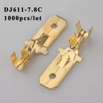DJ611-7.8C 1000 шт. штекер терминал Мужской Женский Разъем провода Вилки гнездо предохранителей жгута проводов детские куртки одежда на флисе автомобильного терминала разъем