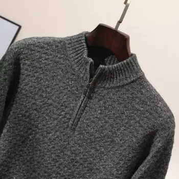 DjzDsm осенне-зимний топ из 100% мериносовой шерсти, семь игл, толстый вязаный низ, полумолния, воротник-стойка, пуловер с длинными рукавами