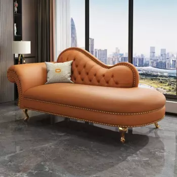 Длинное кресло-кровать из натуральной кожи