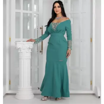 Длинное платье русалки с открытыми плечами на заказ