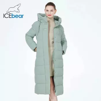 Длинное стеганое пальто Макси ICEbear GWD3915I, элегантная утепленная хлопковая куртка, зимняя женская одежда с капюшоном, 2023