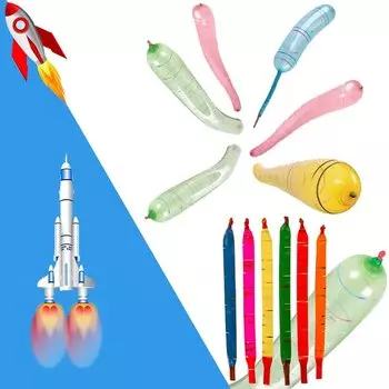 Длинные ракетные шары латексные смешанных цветов