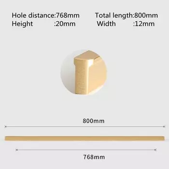 Длинные золотые матовые ручки для шкафов KK&FING