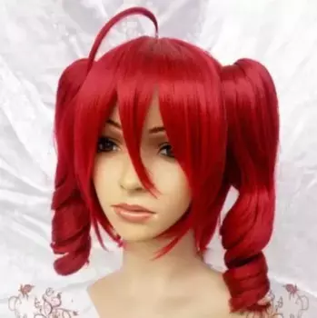 Длинный красный волнистый парик для косплея Vocaloid Teto Kasane