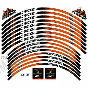 Для 125/250/300/350/450/500/525 Exc Racing E-XC наклейка на колеса мотоцикла 18 дюймов 21 дюйм полоса обода светоотражающая лента наклейки на ступицу