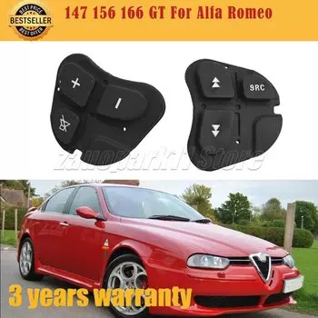 Для 147 156 166 GT для Alfa Romeo, резиновая кнопка на руле, многофункциональная аудиокнопка