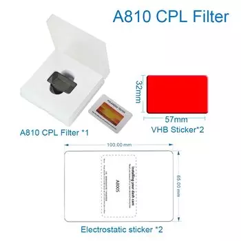 Для 70mai Фильтр CPL Только для 70mai A810 Фильтр CPL для 70mai RC12 Задняя камера CPL Фильтрующая пленка и статические наклейки